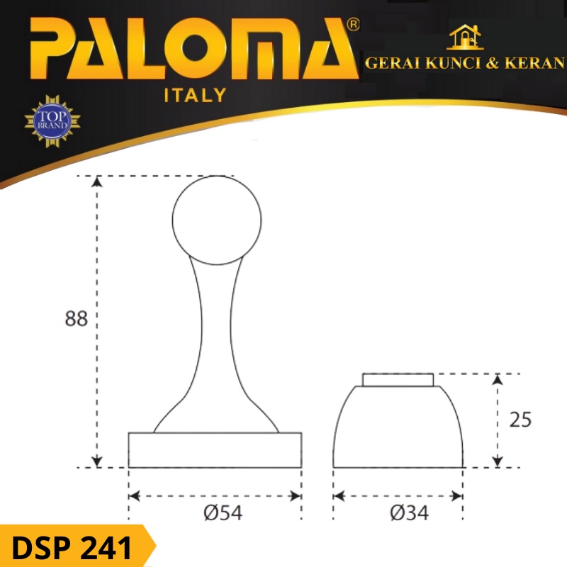 DOOR STOPPER PENAHAN PINTU  PALOMA DSP 241 SUPER STRONG MAGNET