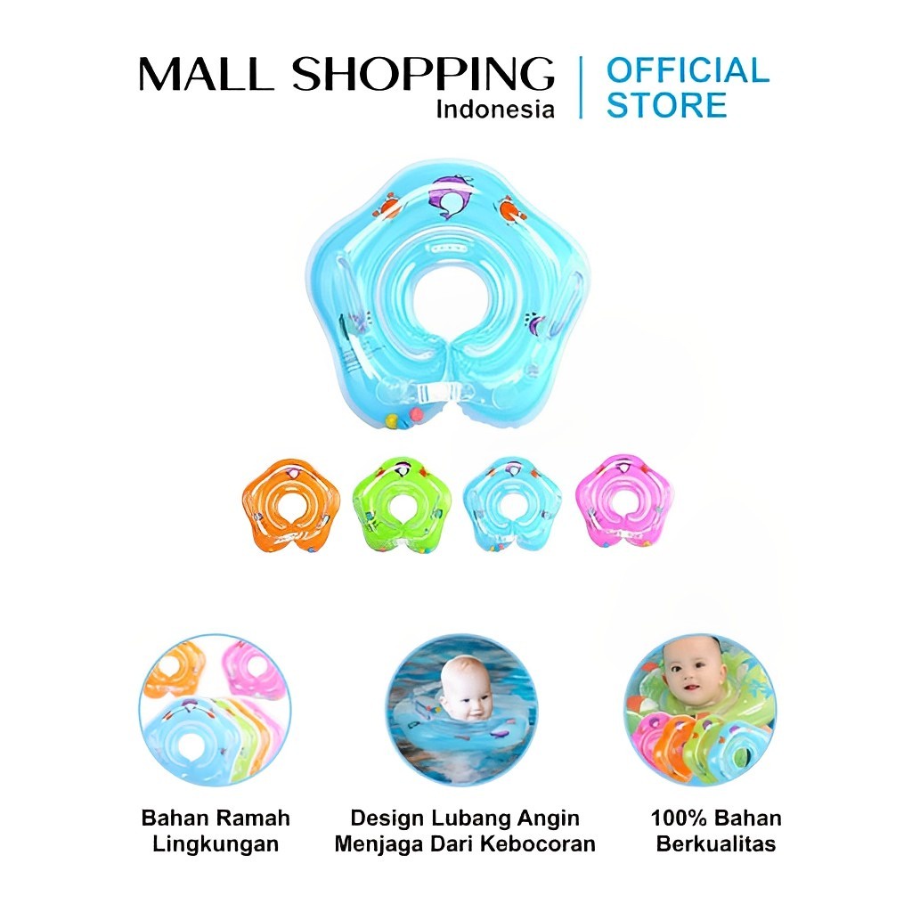 Pelampung Leher Bayi / Ban Renang Bayi / Alat Renang Bayi / Neck Ring Baby Bayi Usia 1-6 Bulan MALLSHOPPING