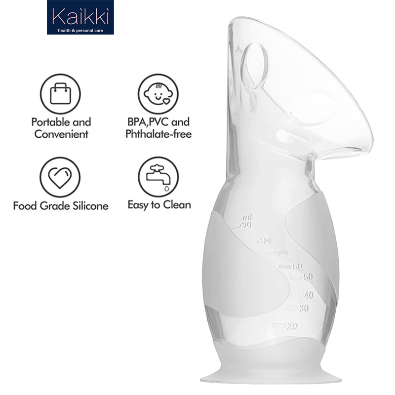 Kaikki Manual Breast Pump Portable Milk Saver with Protective lid for Breast Feeding