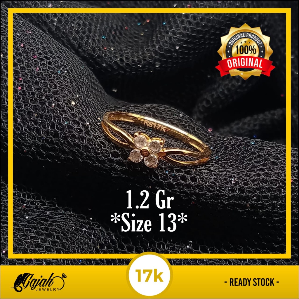 Cincin Emas 17K - 1.2 Gr Kadar 750 - 4402