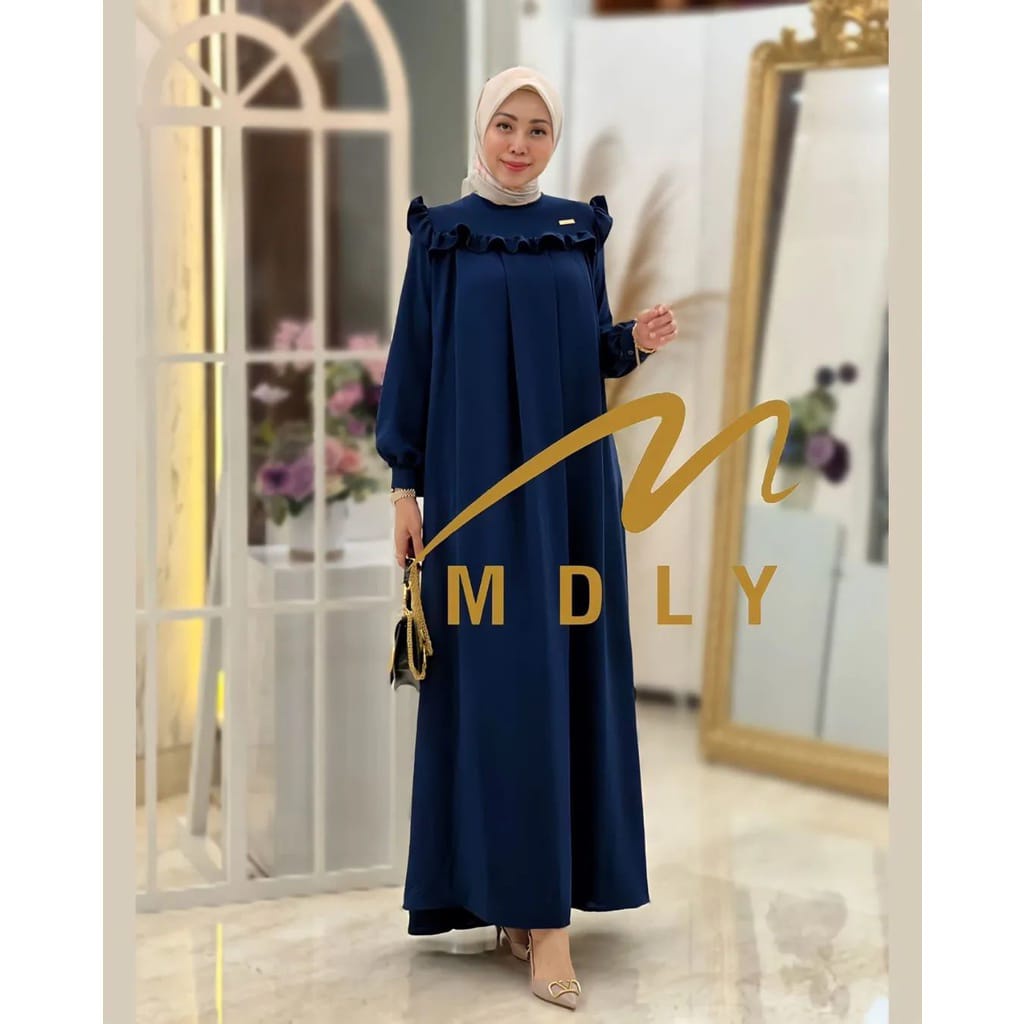 Terbaru Belinie Gamis Cringkel Premium Aplikasi Renda Fit XXL-XL-L Dress Jumbo Kekinian 2023 Baju Kondangan Wanita Busui Friendly Gaun Cantik Pakaian Pesta Cewek Fashion Wanita Muslim Dres Big size Oufit vintage