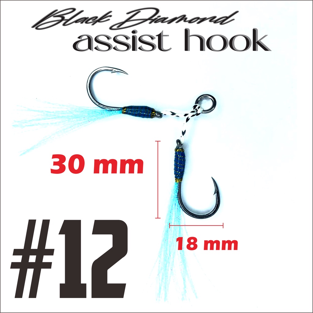 Assist hook double mata kail untuk microjig dan metal jig glow in the dark