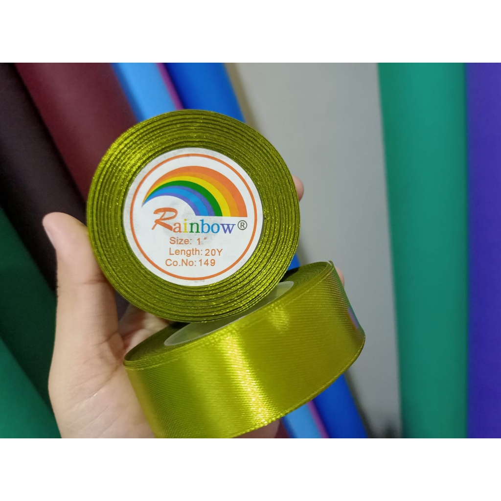 

Pita satin Hijau Army muda 149 1 inch / 2.5 cm Per roll