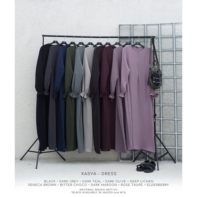 ‼️SIAP KIRIM‼️ Kasya Dress by Aljenna Black MTA, Dark Maroon, Dark Teal, Rose Taupe, Elderberry, Dee
