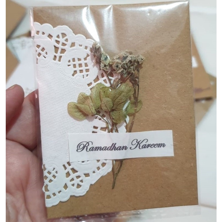 JPL Vintage Rustic Card - Kartu Ucapan Dengan Hiasan Bunga Kering