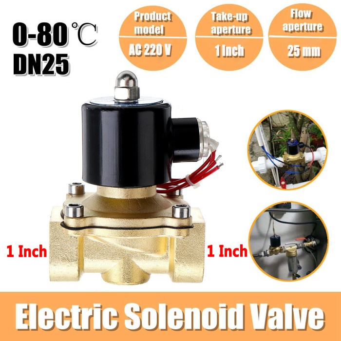 Terlaris Selenoid Valve 2 Way 1 Inch Selenoid Water Valve Kran Elektrik 220V