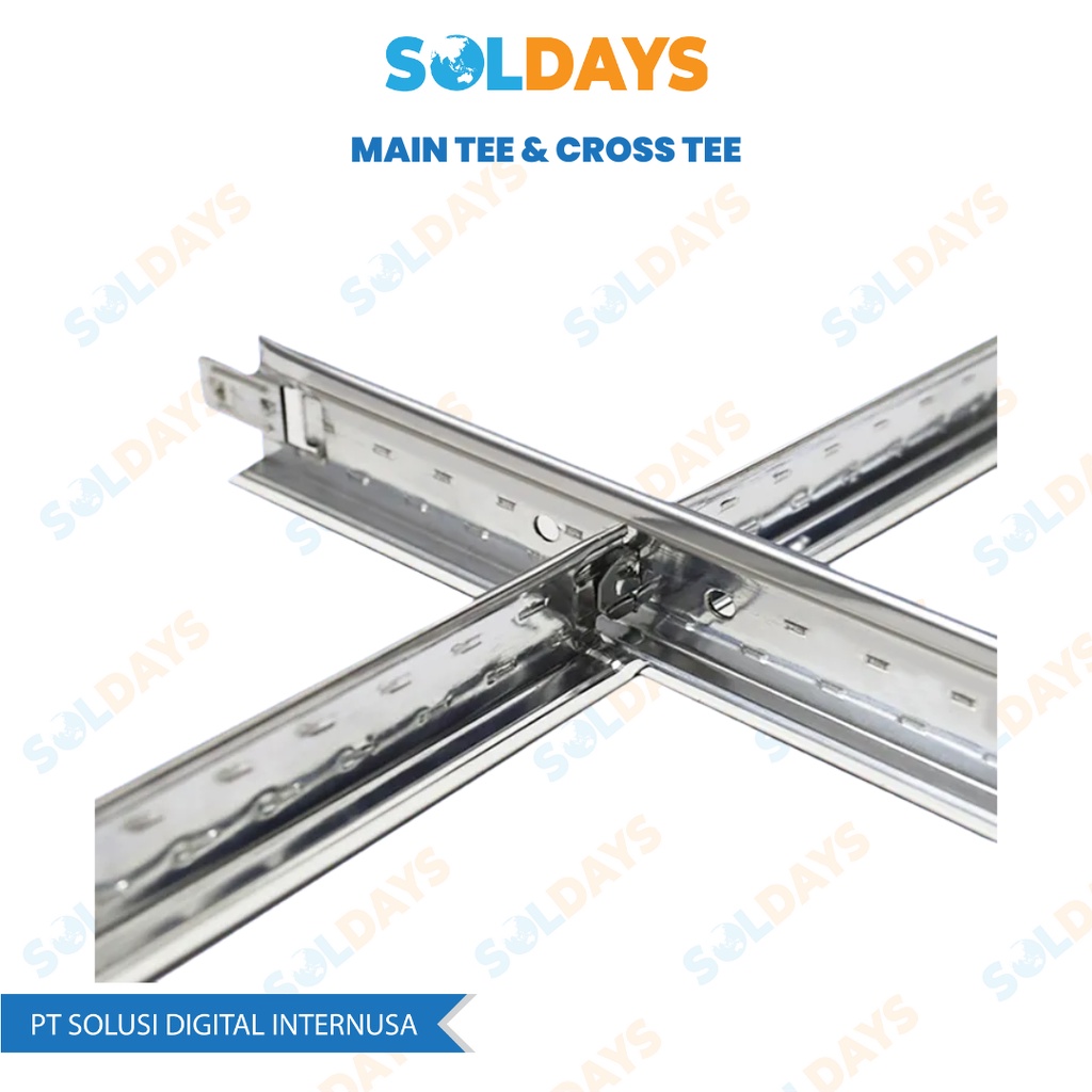 SOLDAYS Ceiling Tee Bar /Main Tee / Cross Tee / T Cross T Sudut Dinding / Komponen Rangka Plafon