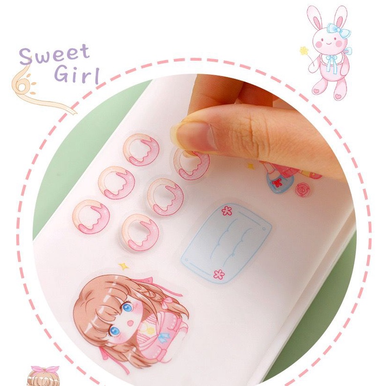 GP (45 pcs) Stiker Cute Girl dan Bear Dekorasi Kilat/stiker aesthetic/STIKER VIRAL SEKARANG