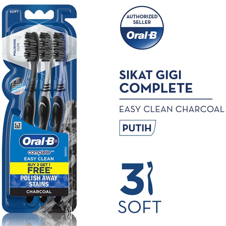 ORAL B Sikat Gigi Fresh Clean Black/Complete Easy Clean Charcoal Soft