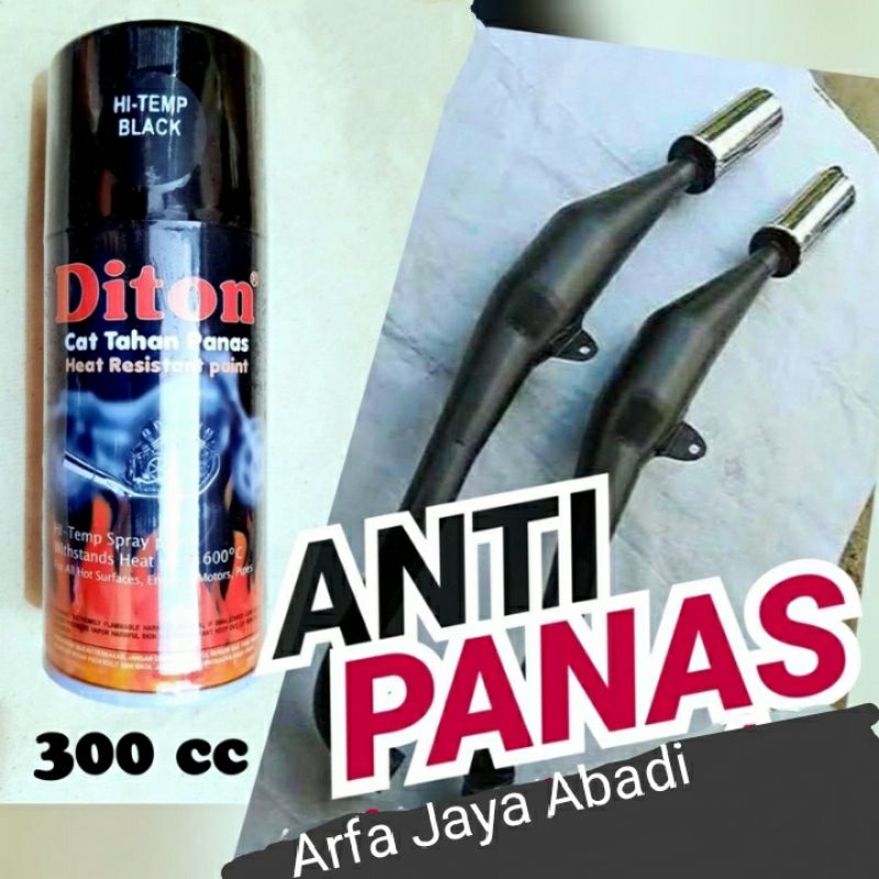 Diton Hi temp Black ANTI PANAS Pilok Hitemp Hitam Untuk Knalpot Kompor Mesin dll 300 ml Cat Pilox Py