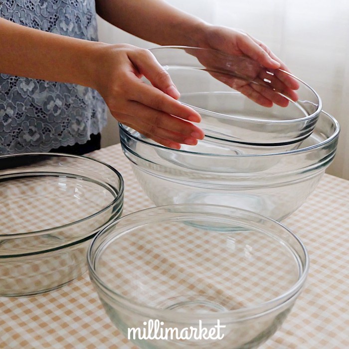 Bowl Mixing Glass/Mangkok Kaca Untuk Gilas Adonan Kue/Mangkuk Kaca Sup