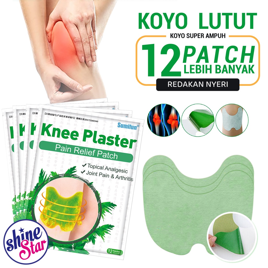 ( Isi 12pcs ) Sumifun Knee Plaster Patch Koyo Lutut Herbal Alat Terapi Pereda Nyeri Lutut Dengkul Nyeri Sendi