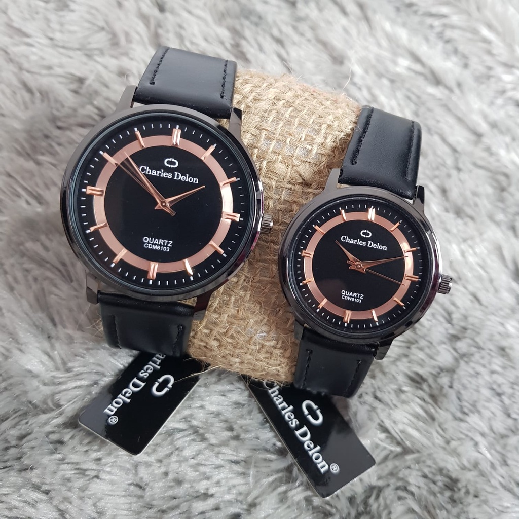 Jam Tangan Fashion Charles Delon Original Watch WaterProof N3120 Free batrai Cadangan