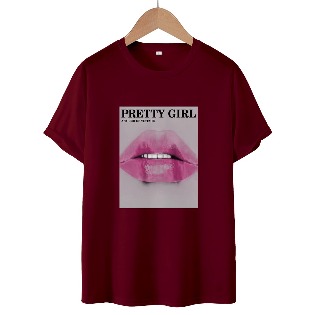 KAOS T-SHIRT PRETTY GIRL / KAOS DISTRO WANITA.