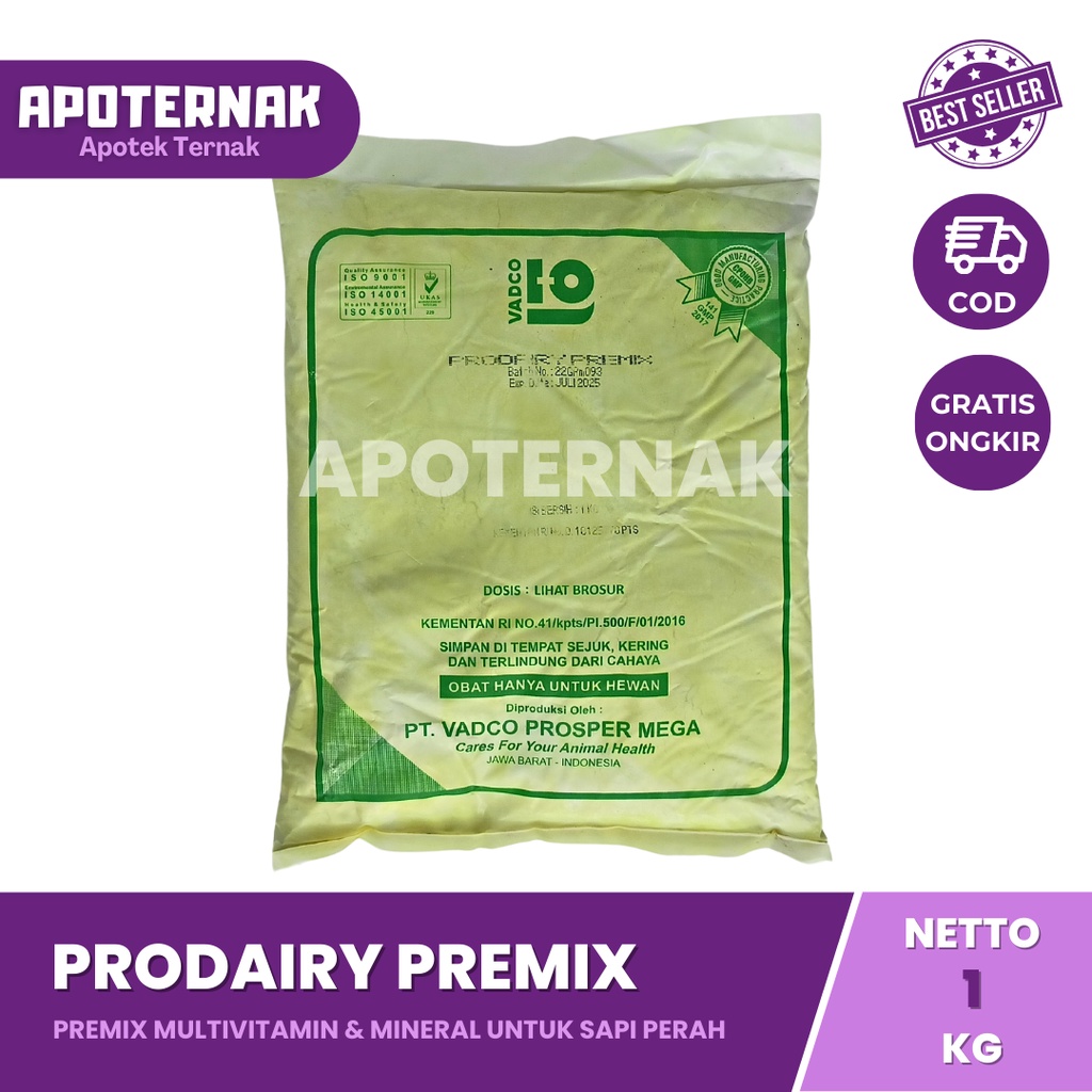 PRODAIRY PREMIX 1 Kg | Vitamin Mineral Untuk Sapi Perah | Premix Sapi Perah | Mineral Sapi