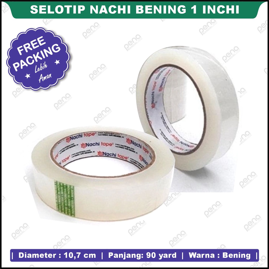 Lakban Isolasi Tape Bening Nachi 1&quot; x 100 yard