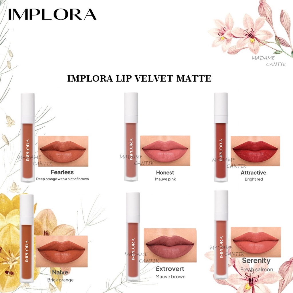 ✿ MADAME ✿ IMPLORA LIP CREAM VELVET MATTE - LIPCREAM VELVET BPOM