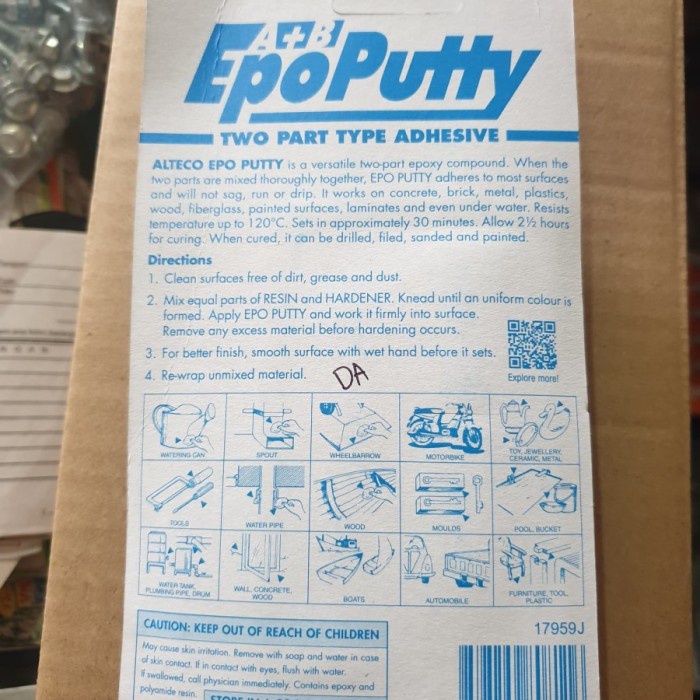 Perekat Serbaguna EPO PUTTY 50gram Lem Resin Epoxy Waterproof Tahan Air Lem Multifungsi Tambal Botol Logam Beton PVC Besi Kayu Plastik Fiberglass Tahan Jamur Panas Kuat Tekanan Grosir Prakarya Malang