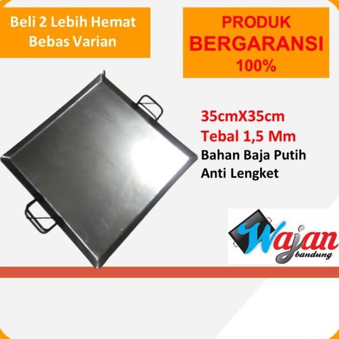 Wajan Datar Anti Lengket Baja Putih Roti Bakar 35X35 Murah