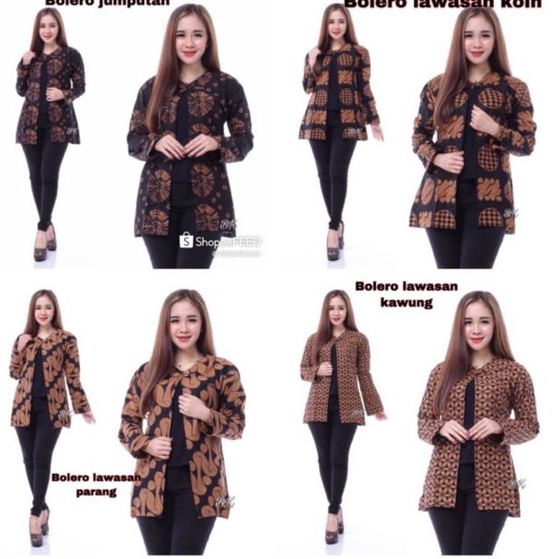 HARGA SPESIAL BOLERO BATIK LAWASAN COKLAT BLAZER KERJA BATIK MURAH ATASAN BATIK MURAH