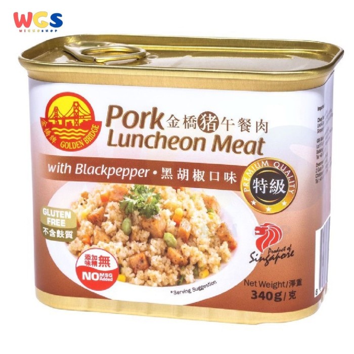 

GOLDEN BRIDGE PORK LUNCHEON MEAT WITH BLACKPEPPER 340 GR