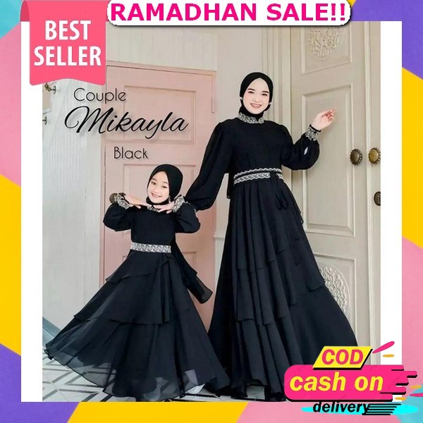 Hawwa By Oribelle/Dress Muslim/Gamis Couple Ibu Dan Anak/Sarimbit Keluarga/One Set/Baju Lebaran/Gami