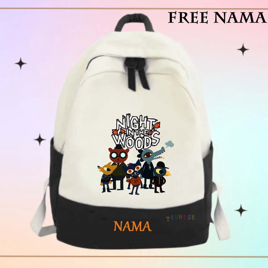 (FREE NAMA) tas backpack ransel anak sekolah motif karakter game "NIGHT IN THE WOODS"