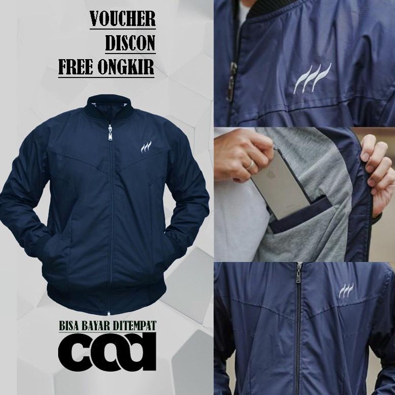TERBAIK Jaket Parasut Pria Original Jaket Pria Keren / Jaket Pria Jumbo Ukuran L - XXXL Berkualitas