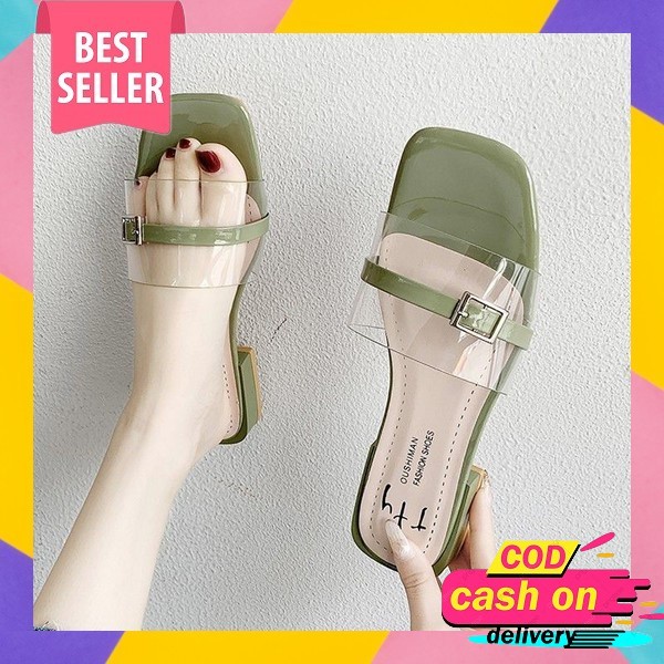 Sandal Sendal Hak High Heels Tinggi Wanita Perempuan Zara Murah Import Korea Kondangan Nr01Ls Hitam 