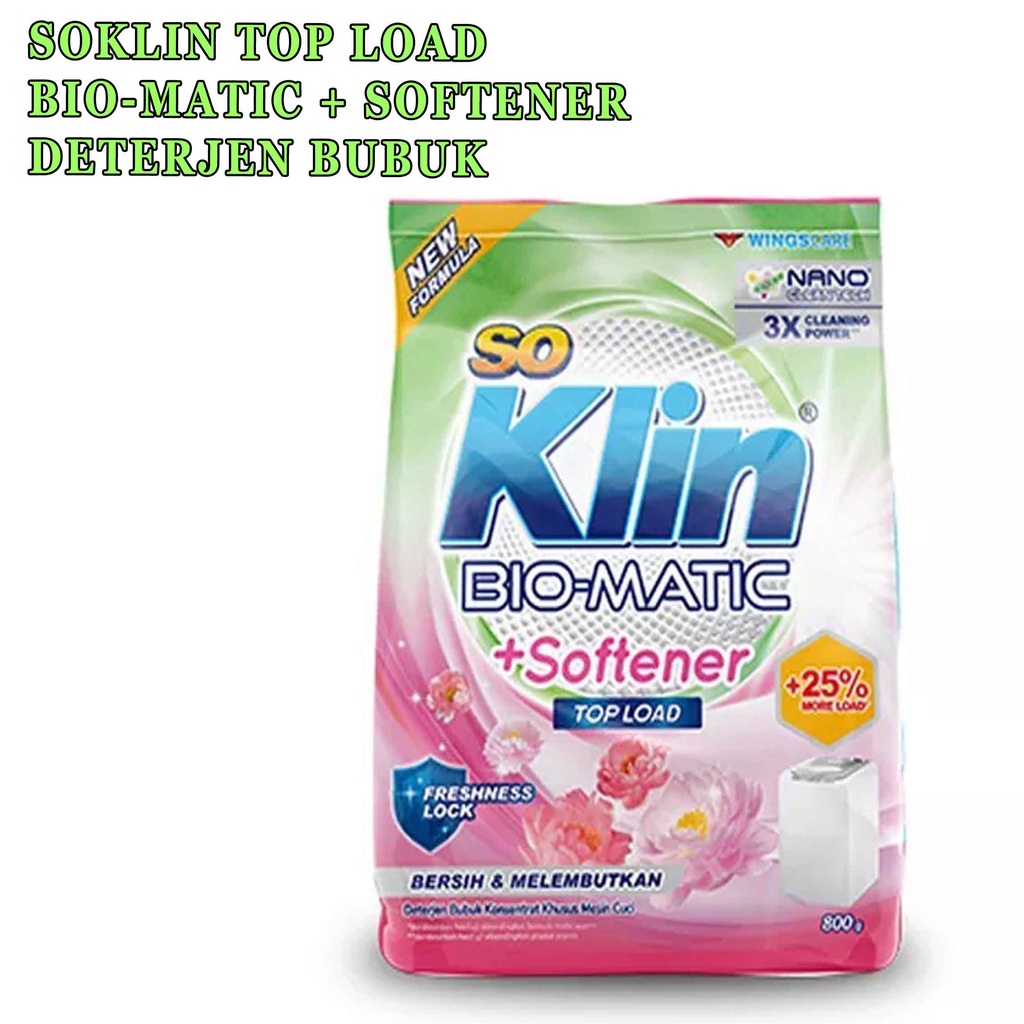 Top Load* So Klin Softergent* Deterjen Bubuk* 800g