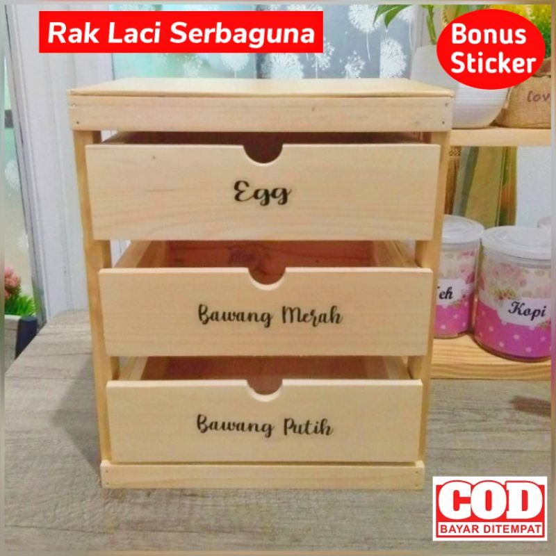 FREE TALENAN RAK LACI FREE STIKER RAK BUMBU DAPUR RAK BAWANG SUSUN PREMIUM