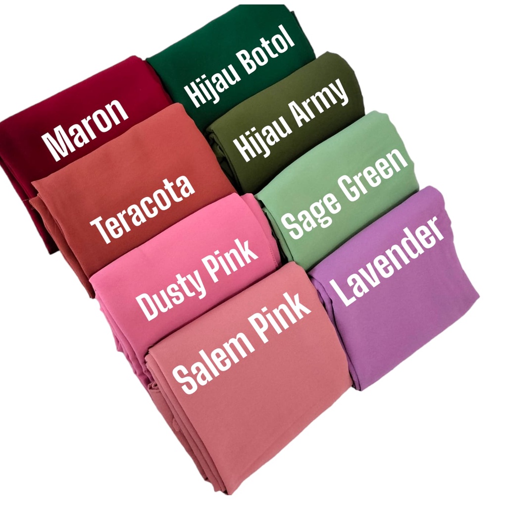 HIJAB PASHMINA POLOS CERUTI BABYDOLL BY.SALWA (JAHIT TEPI RAPI)