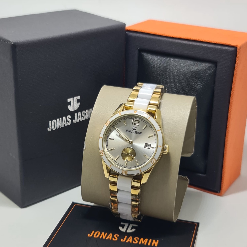 Jam Tangan Wanita Fashion Analog Jonas Jasmin JJ 2218 Rantai Original Tahan Air