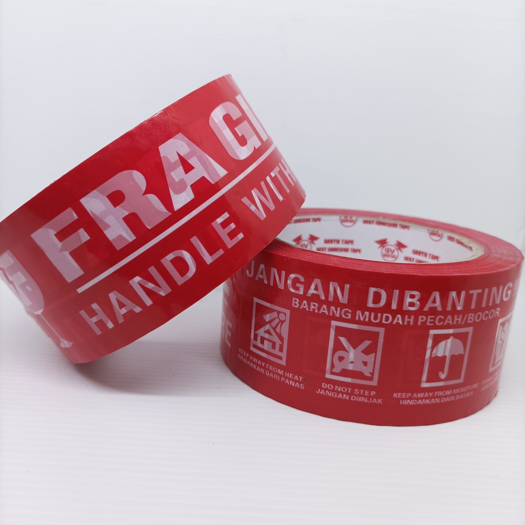 

Lakban Fragile Jangan Dibanting 48mm x100 yard x 48mic