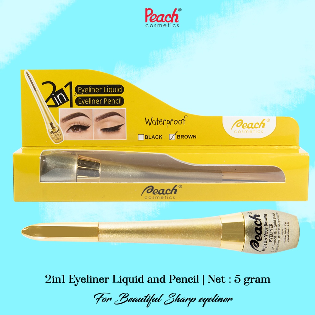 PEACH 2 IN 1 (EYELINER LIQUID + EYELINER PENCIL) WATERPROOF