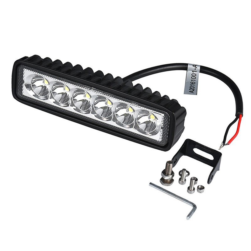 Lampu Sorot Tembak LED 6 Titik Mata CWL 18 Watt Cree 18W Motor WorkLight Bar