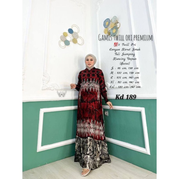 gamis twill candi mekar| gamis motif