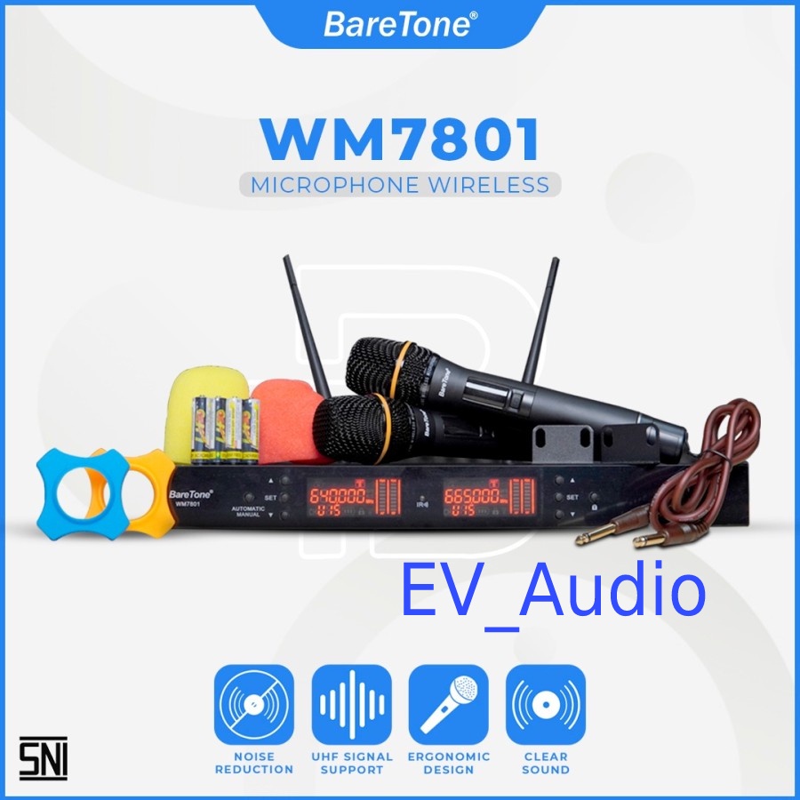 Mic Wireless Baretone WM 7801 / Baretone WM-7801 / WM7801 Original