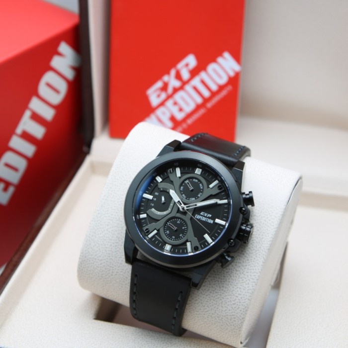 JAM TANGAN PRIA EXPEDITION 6829 / E 6829 / E6829 LEATHER ORIGINAL
