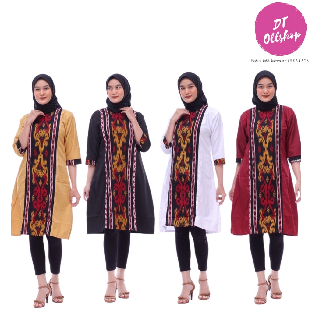 DT OLLSHOP - Atasan Tunik Wanita / Seragam Kerja Batik Cewek