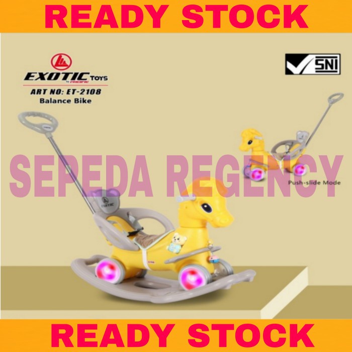 Mainan Kuda Kudaan Anak UNICORN EXOTIC ET 2108 3in1 multifungsi - Pink