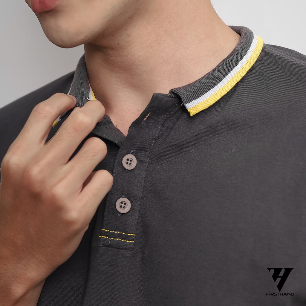 Firsthand Kaos Kerah Martin Abu-Abu Baju Polo Lengan Pendek