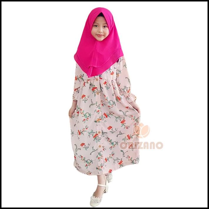 Gamis Anak Perempuan Dress Muslim Motif Bunga Lucu
