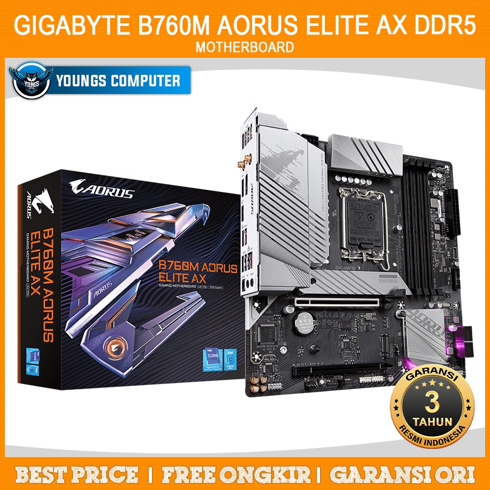 GIGABYTE B760M AORUS ELITE AX DDR5 | MOTHERBOARD INTEL LGA1700 M ATX