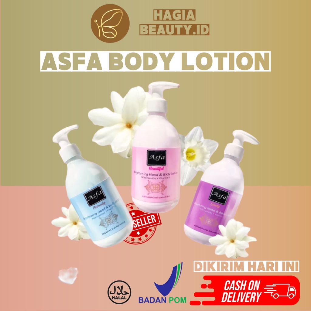 BISA COD - Asfa Brightening And Body Lotion With Niacinamide and Vit E 300ml - Handbody Pemutih Asfa BPOM ORIGINAL