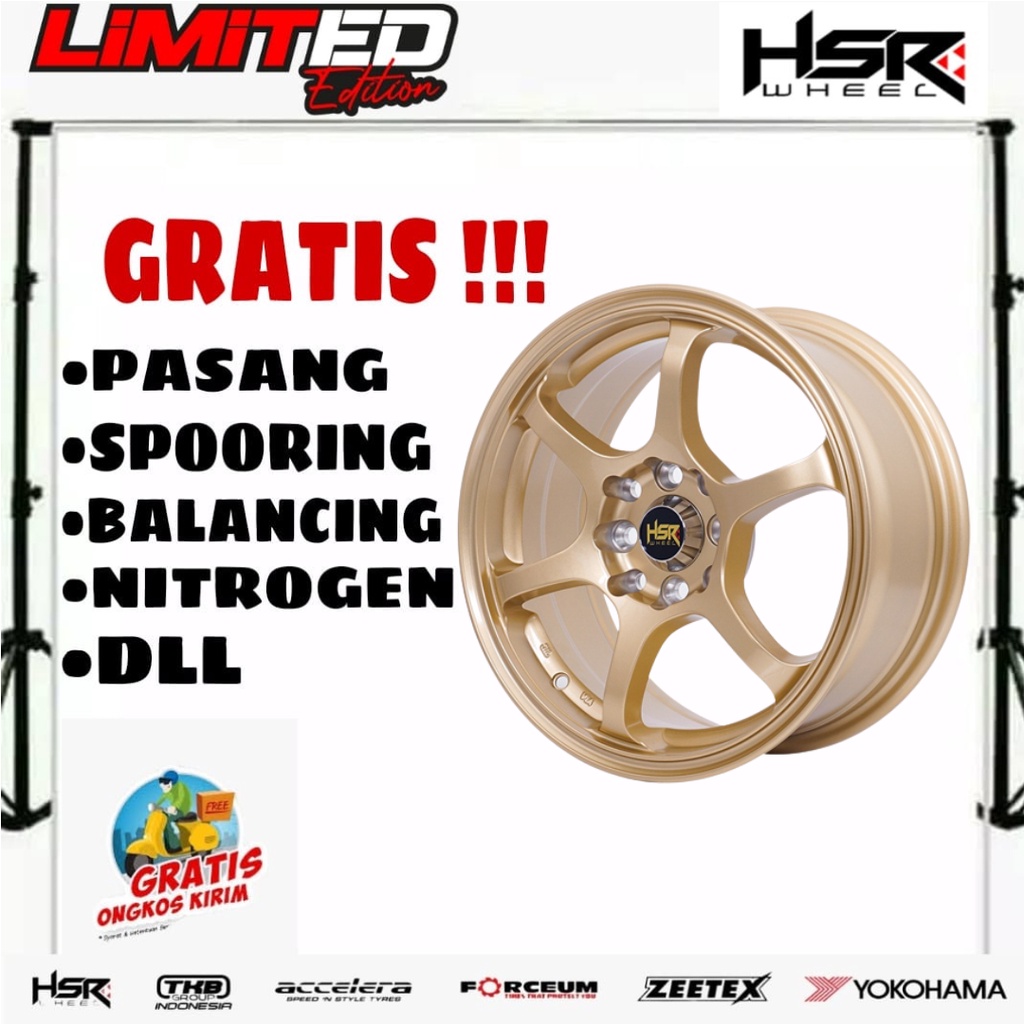 VELG MOBIL RACING MURAH MISAKI RG2 HSR R15X65 H8X100-114,3 ET40 GOLD