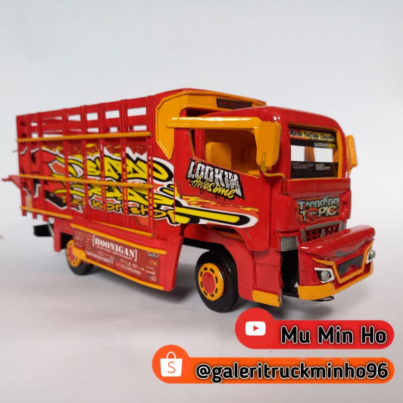 Miniatur Truck Oleng Trending Topic HIDROLIK BUKA TUTUP PINTU KABIN dan BAK