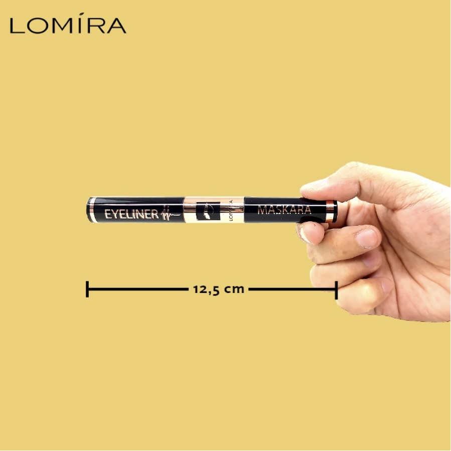 Maskara Eyeliner 4 Gr Kombinasi Warna 2 in 1 Waterproof Tahan Lama