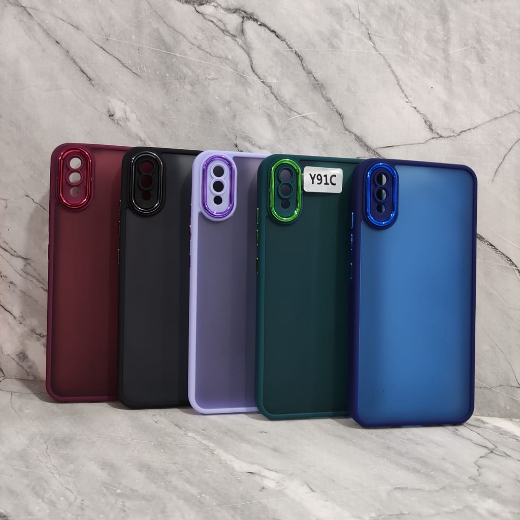 CASE DOVE HYBRID CHROME SOFT CASE FOR VIVO Y91 VIVO Y93 VIVO Y95 VIVO Y91C VIVO Y1S WHITE_CELL