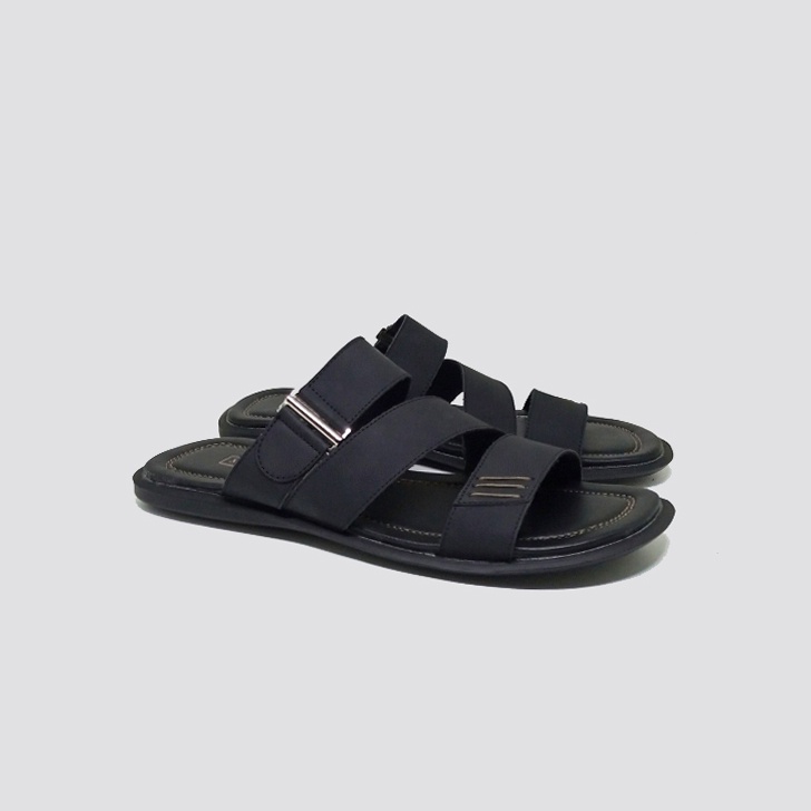 DAIZEN FOOTWEAR | Sandal Pria Big Size Slide Leather / Sendal Flat Cowok Ukuran Besar Jumbo 44 45 46 47